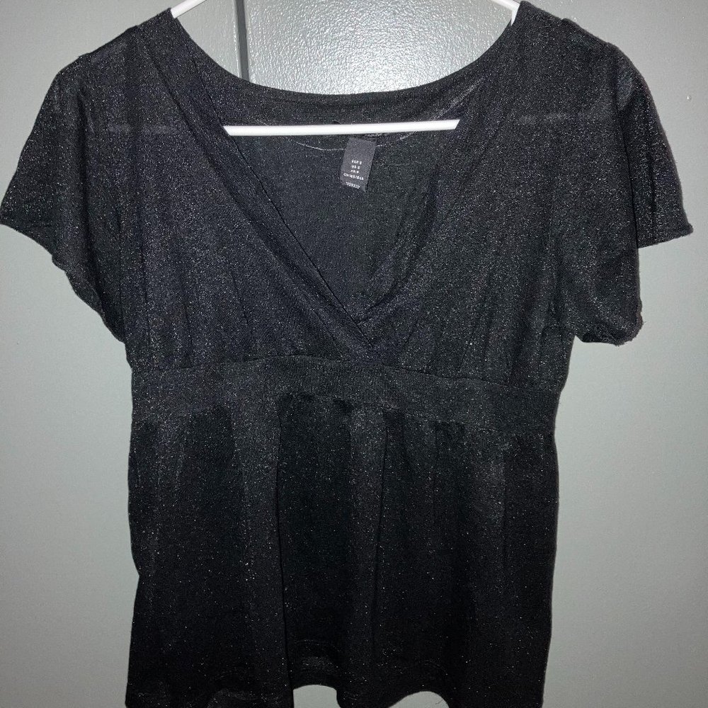 Black, shimmery top.  H&M.  Size small